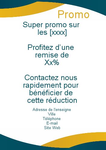 Affiche Flyer Promotion Bleu Jaune gratuit à imprimer