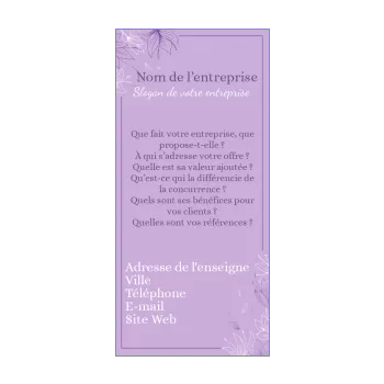 affiche flyer spa fleur mauve zen 