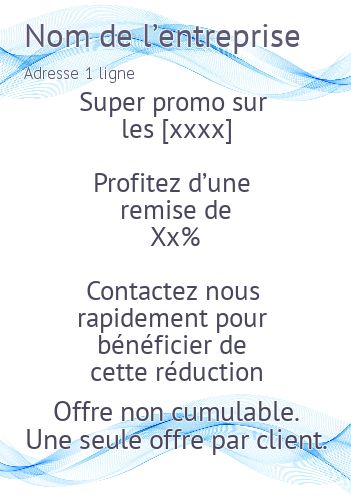 Affiche Flyer Bleu Vague gratuit à imprimer