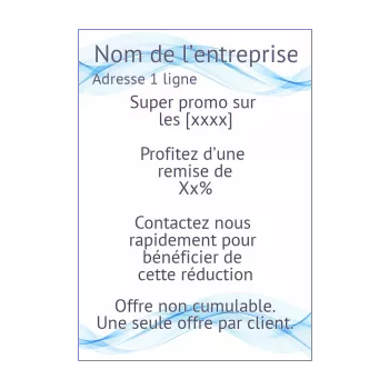 affiche flyer bleu vague 