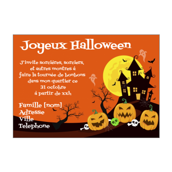 Carte Invitation Joyeux Halloween Chateau Orange Gratuit A Imprimer Carte 3410