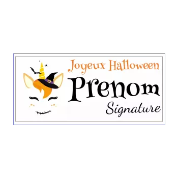carte invitation joyeux halloween licorne noir orange 