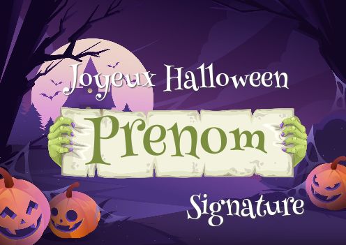 Carte Invitation Joyeux Halloween Chateau gratuit à imprimer
