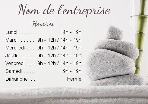 Affiche Commerce Spa Horaire Pierre à imprimer