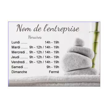 affiche commerce spa horaire pierre zen 