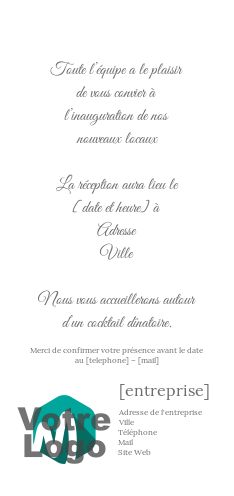 Inauguration Invitation Commerce Blanc Local avec photo à imprimer