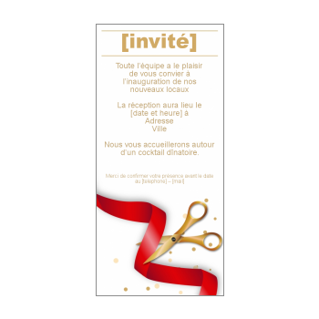 Inauguration Invitation Commerce Rouge Blanc Ruban Gratuit A Imprimer Carte 2902
