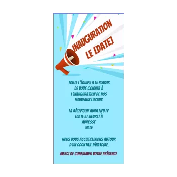 inauguration invitation commerce bleu local rouge 