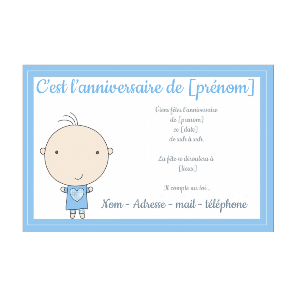 Carte Invitation Anniversaire Enfant Bebe Garcon Gratuit A Imprimer Carte 757