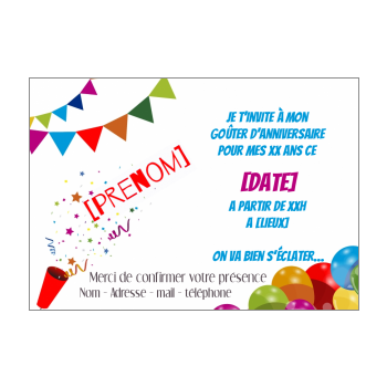 Carte D Invitation Pour Un Anniversaire D Enfants A Imprimer Gratuit