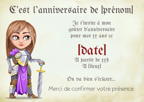 Carte Invitation Anniversaire Princesse Enfant Fille Gratuit A Imprimer Carte 2345