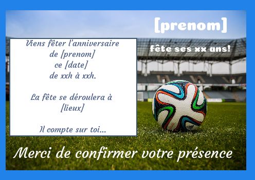 Carte Invitation Anniversaire Football Enfant Sport A Imprimer Carte 2370