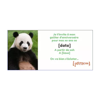 carte invitation anniversaire papa enfant vert animaux 