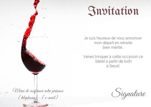 Verso Carte Invitation Retraite Champagne Fete à imprimer