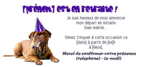 Carte Invitation Retraite Fete Humour gratuit à imprimer