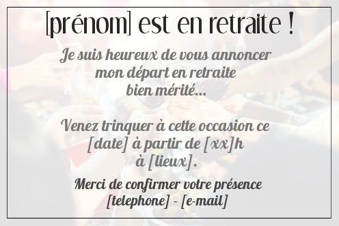 Carte Invitation Retraite Biere Fete gratuit à imprimer