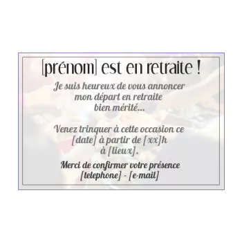 carte invitation retraite biere champagne fete cocktail main vin alcool 