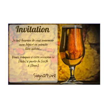 carte invitation retraite biere fete marron 