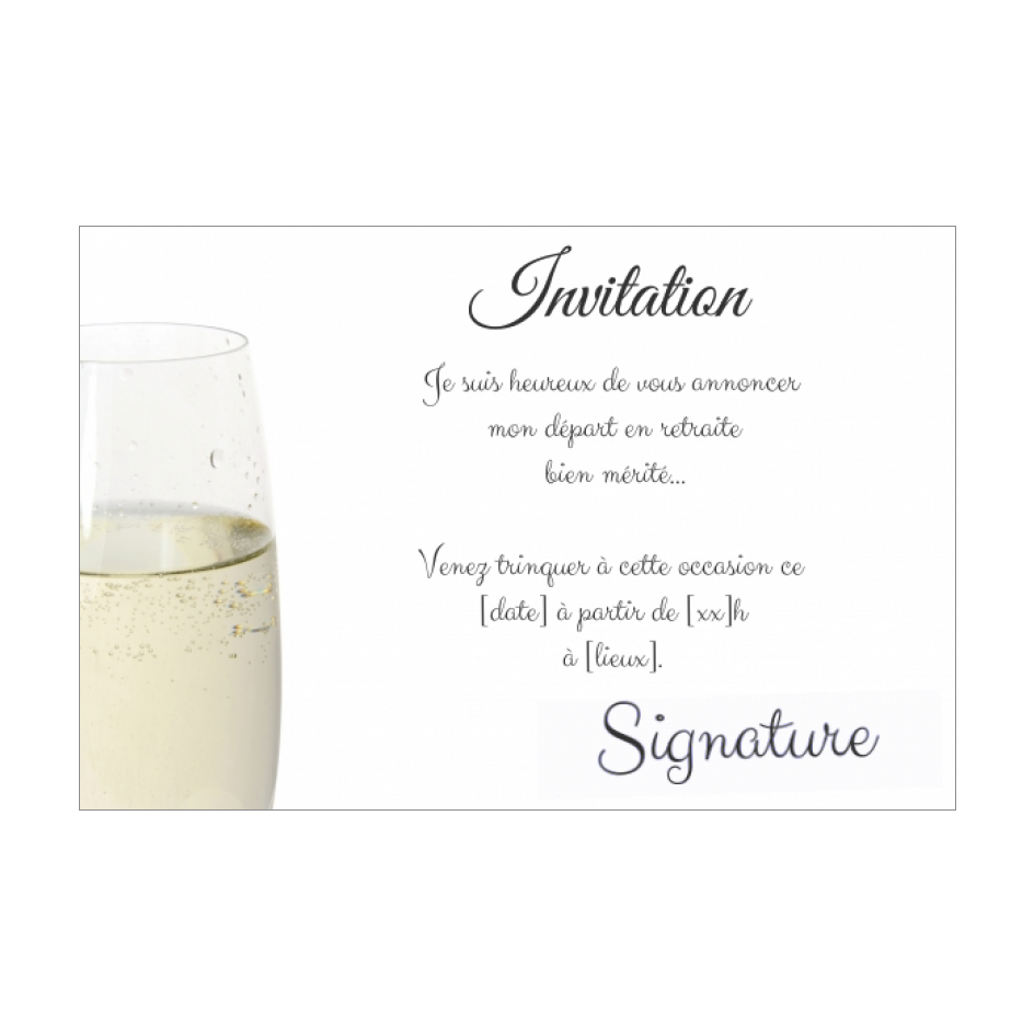 Carte Invitation Retraite Champagne Fete Blanc Gratuit A Imprimer Carte 1074