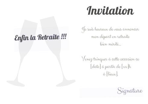 Carte invitation départ retraite Champagne