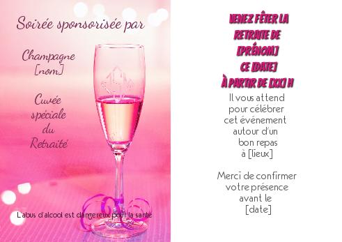 Verso Carte Invitation Retraite Fete Humour avec photo à imprimer