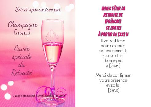 Verso Carte Invitation Retraite Fete Humour à imprimer