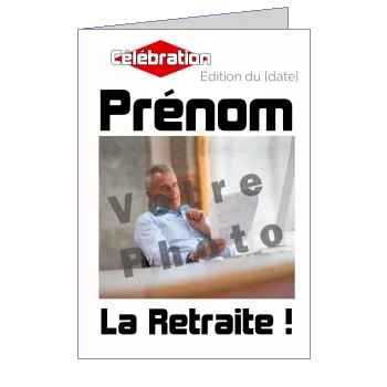 Carte Invitation Retraite Fete Journal avec photo à imprimer