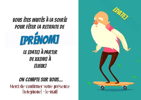 Carte Invitation Retraite Grand Pere gratuit à imprimer