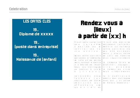 Verso Carte Invitation Retraite Journal Magazine à imprimer