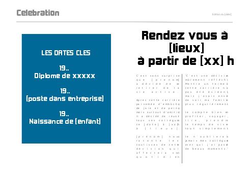 Verso Carte Invitation Retraite Journal Magazine avec photo à imprimer