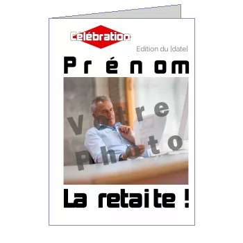 Carte Invitation Retraite Journal Magazine avec photo à imprimer