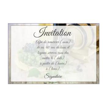 carte invitation retraite marron vin 