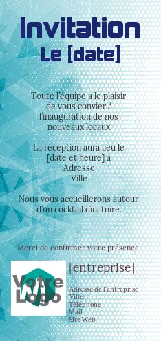 Inauguration Invitation Commerce Bleu Local avec photo à imprimer