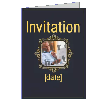 Carte Invitation Retraite Elegant Gris avec photo à imprimer