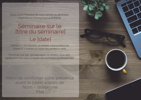 Carte Invitation Reunion Seminaire gratuit à imprimer