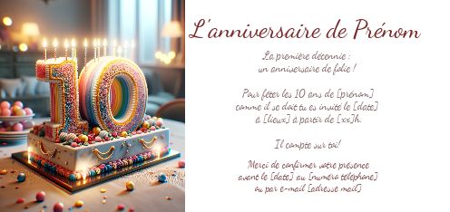 Invitation Anniversaire Arc En Ciel virtuelle gratuit