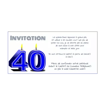 Invitation anniversaire adulte 40 ans doré │ Planet Cards