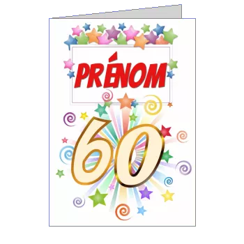 Invitation d'anniversaire 60 ans gratuit à imprimer ou envoyer par