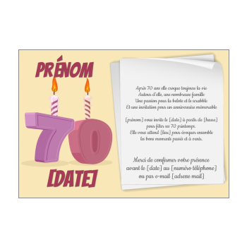 Carte Joyeux Anniversaire 70 Ans Bougie Gratuit A Imprimer Carte 1348