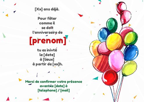 Cartes d'invitations – Anniversaires enfants à La Réunion