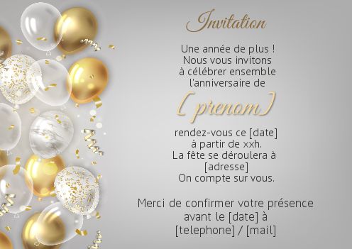 Carte D'invitation De Fête D'anniversaire