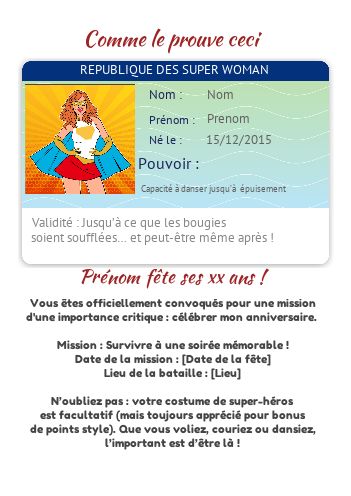 Invitation Anniversaire Carte Identite Humour virtuelle gratuit