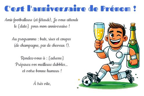 Invitation Anniversaire Bouteille Coupe Champagne gratuit à imprimer
