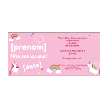 Invitation D Anniversaire Licorne Gratuite A Imprimer Ou A Envoyer En Ligne