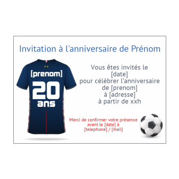 Carte D Invitation Anniversaire Gratuite A Imprimer Pour Garcon Foot
