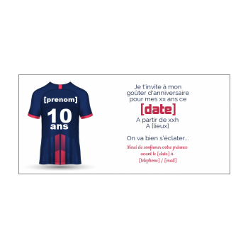 Carte Invitation Anniversaire Maillot Football Enfant Gratuit A Imprimer Carte 3957