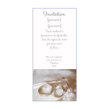 carte invitation mariage repas anneau blanc 