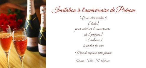 Invitation Toutes Occasions Coupe de Champagne - Popcarte