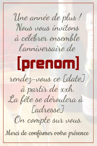 Carte Invitation Anniversaire Champagne Rose virtuelle gratuit