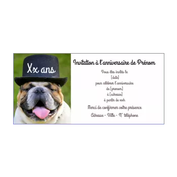 carte invitation anniversaire humour chien animaux 